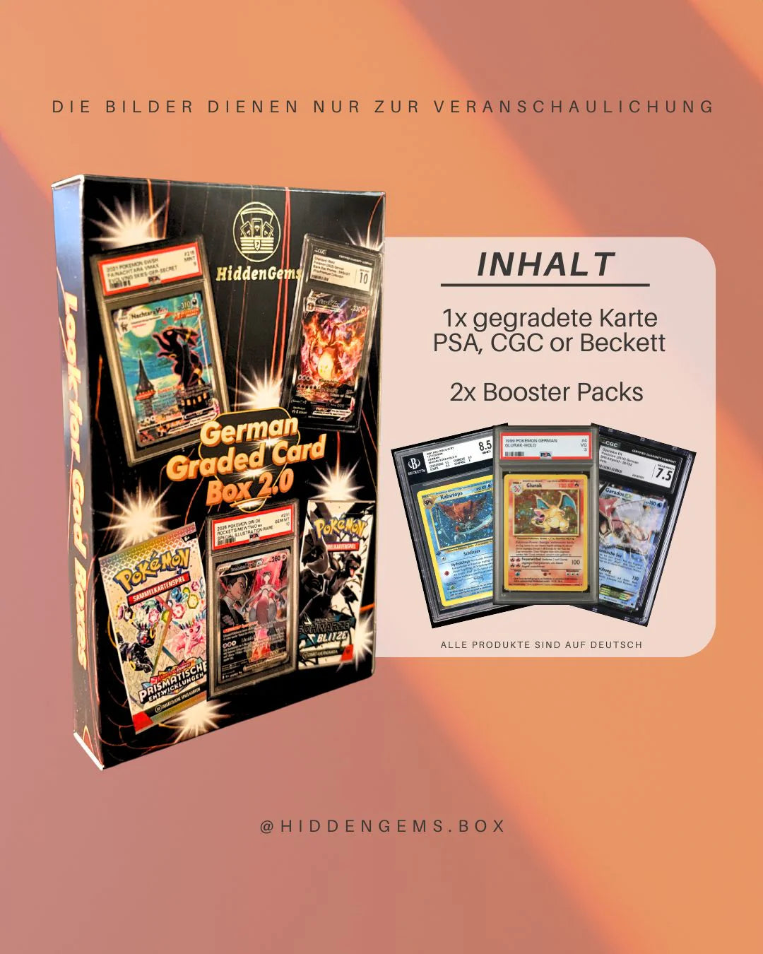Hidden Gems Pokémon German Graded Card Booster Box 2.0