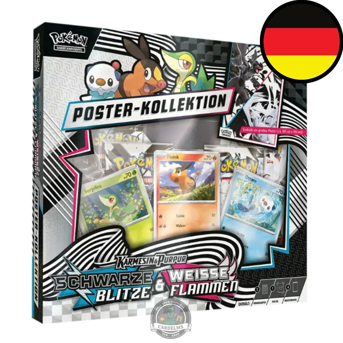 Pokemon Schwarze Blitze & Weiße Flammen Poster Kollektion