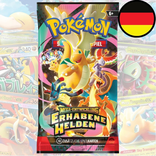 Pokemon Erhabene Helden - Boosterpack (ab 3 Stück als random Tech Sticker Kollektion)